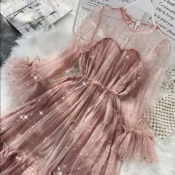 👗HP🎉Fairy dress pink sparkle sequin mesh - Picture 3 of 12